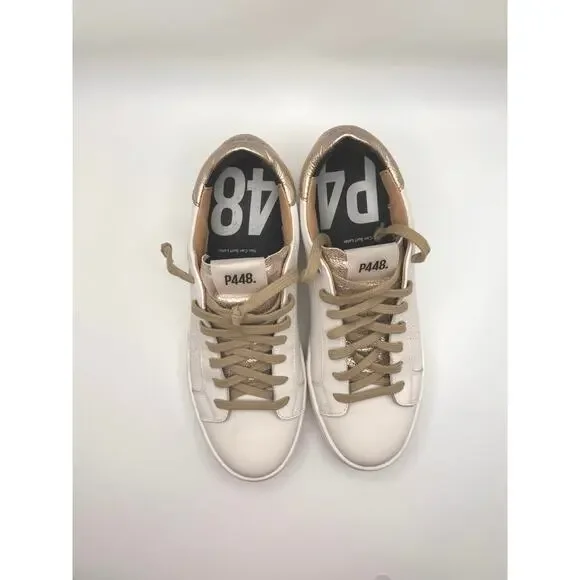 P448 gold and white classic platform Thea Wilder Sneaker size 41 / US 10.5 W